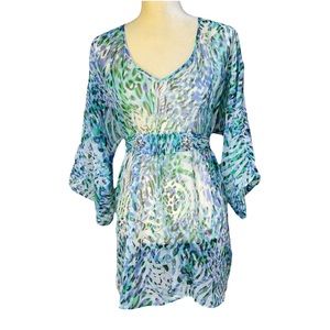 Elegant Blue and Green Women's Top